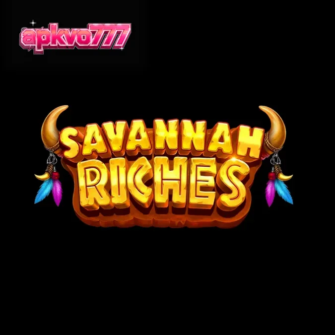 Pemandangan padang rumput Afrika dengan simbol hewan di slot Savannah Riches